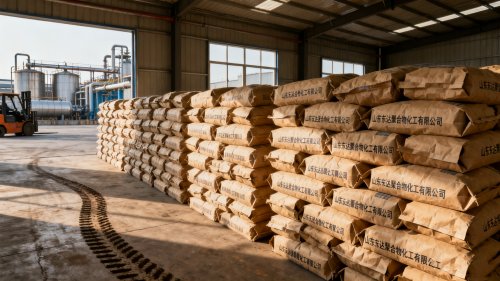 尾矿废水聚丙烯酰胺白药储存仓库全景